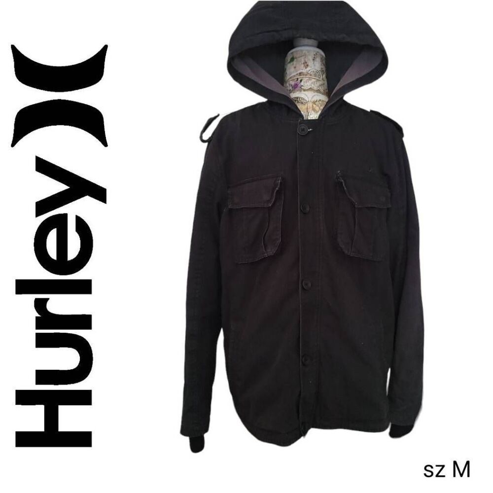 Hurley Black Cotton Denim Warm Lining Jean Jacket